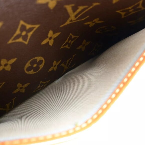LOUIS VUITTON LV Logo Trouville Hand Bag Monogram Leather Brown - Picture 3 of 16
